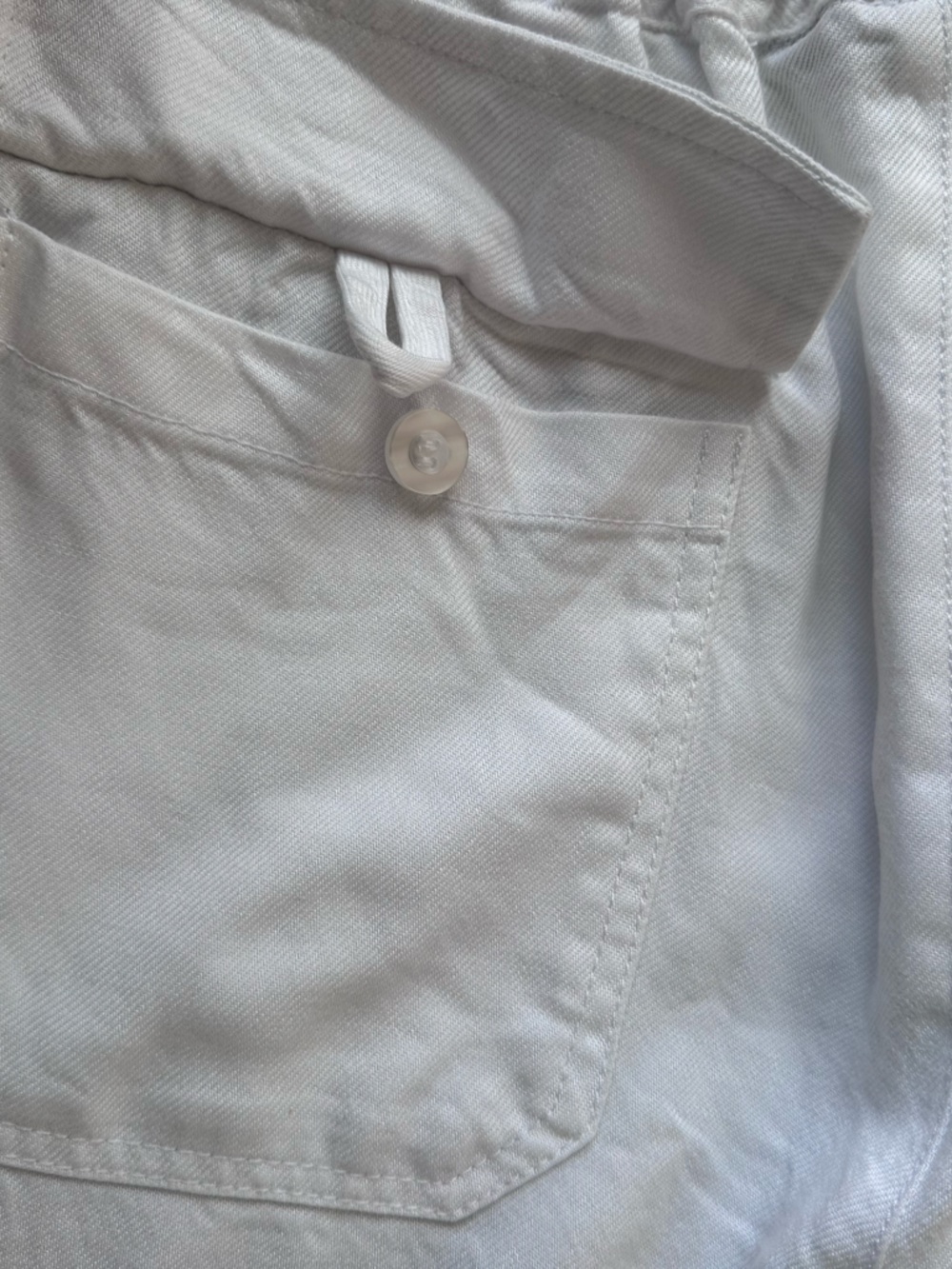 Velvet Heart White Tencel Linen Pull On Cargo Pants Medium Wide Leg Drawstring - Picture 8 of 15